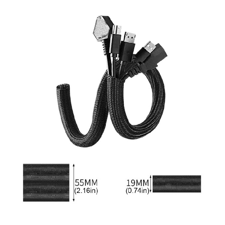 TangleFree Braided Cable Organizers Cable Sleeve For Desk TV Wire And Automotive Motorcycle Applications for Messy Cord