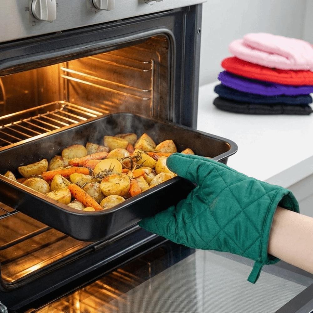 2PCS Thickened Microwave Gloves Non-Slip Grilling Mitts Heat-Resistant Gloves  Kitchen Accessories