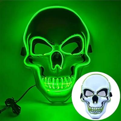 LED Svítící Maska Lebky Halloweenská Maska Maska Teroru Maska Studeného Světla Hraní Rolí Maškarní Bál