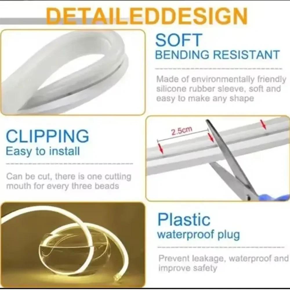 5V LED Strip Neon Light USB With Hand Sweep Sensor Dimmer Switch Flexible Silicone Neon Sign Waterproof For Home Outdoor Decor