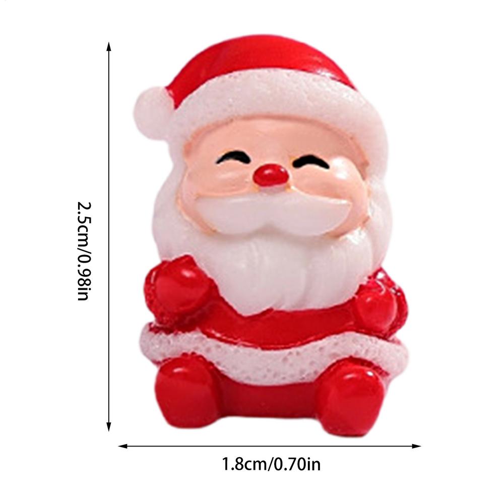 Mini Santa Figure Christmas Miniature Desktop Decor Collectible Santa Claus Ornament For Bedside Shelf Kitchen Dining Table Car