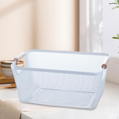 Mesh Container with Wooden Handles for Storing Snacks In Living Room Or Kitchen