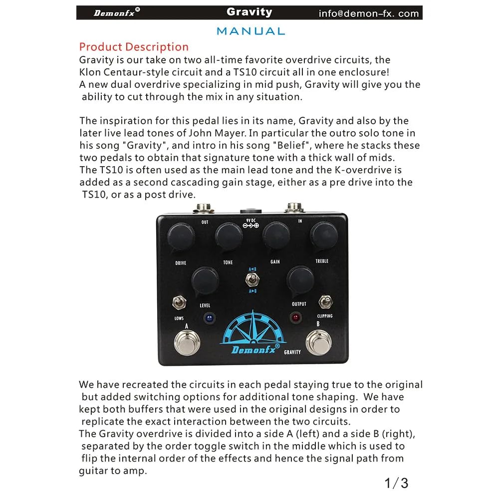 Demonfx Overdrive Guitar Effector GRAVITY/OverDrive