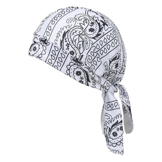 

Turban Hat with Long Adjustable Straps Classic Cashew Pattern Breathable Soft Fabric Sweat-Absorbent Headscarf Hat