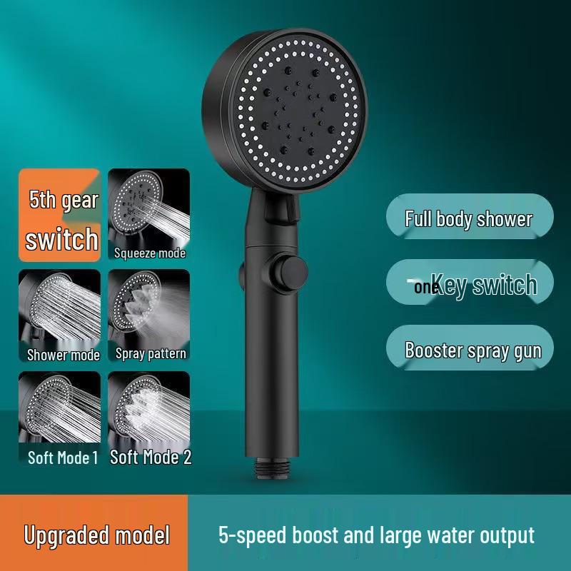 Pressurized Rain Shower Head Set for Household Bathroom with Water Heater Compatibility