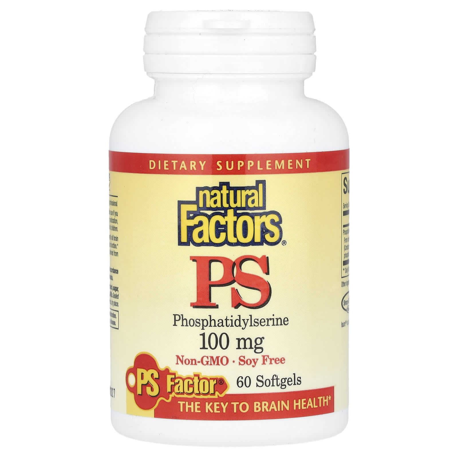 

Natural Factors, PS Phosphatidylserine, 100mg, 60 softgels