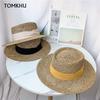 2024 New Summer Women Wide Brim Seagrass Straw Hat Fashion Lady Kentucky Derby Sun Hats Boater Panama Beach Cap Chapeu Feminino