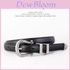 Classic Vintage Leather Belt For Women With Silver Buckle And Denim Waist Accessory For Casual Style