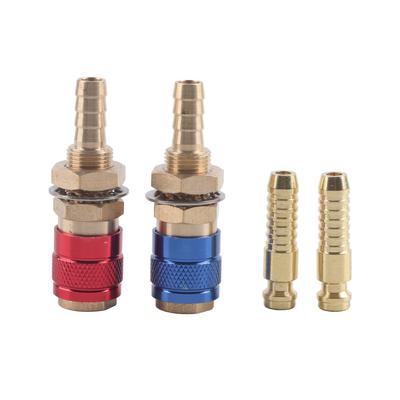 8mm Water Cooled & Gas Adapter Quick Connector Fitting For TIG Welding Torch Connector Fitting Welding Torch Quick Connector Set