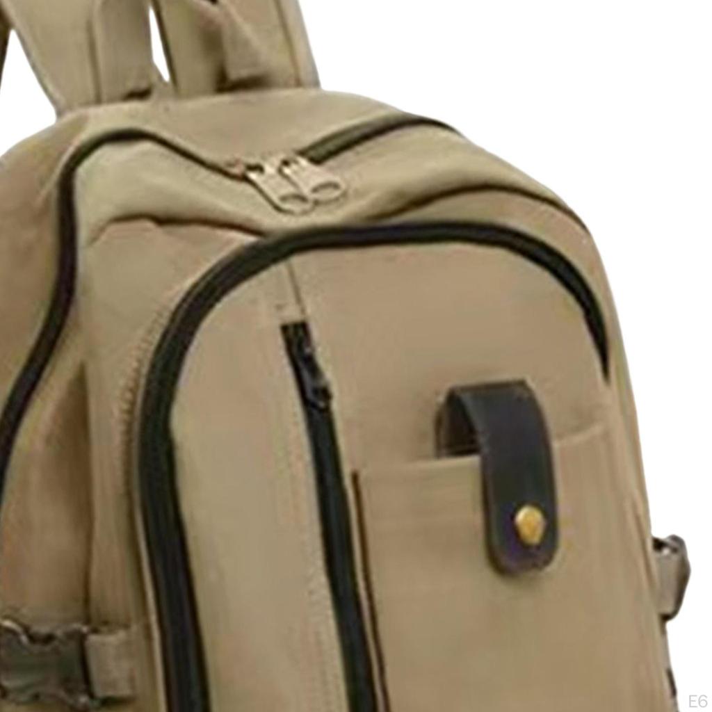 Canvas Laptop Backpack Waterproof Storage Computer Bag for Travel Hiking College Work