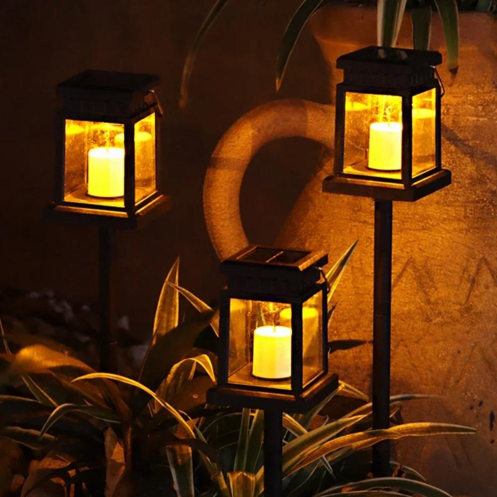 4/1Pcs Solar Kerze Laterne IP44 Drehbare Laterne Hängen Retro LED Kerze Licht Im Freien mit Clip Garten Wasserdicht Landschaft