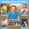 Busy Board Sensory Montessori Toys 10 Pages Quiet Book for Kids Preschool Learning Activities W/ Life Skills Alphabet Number Shape Weather
