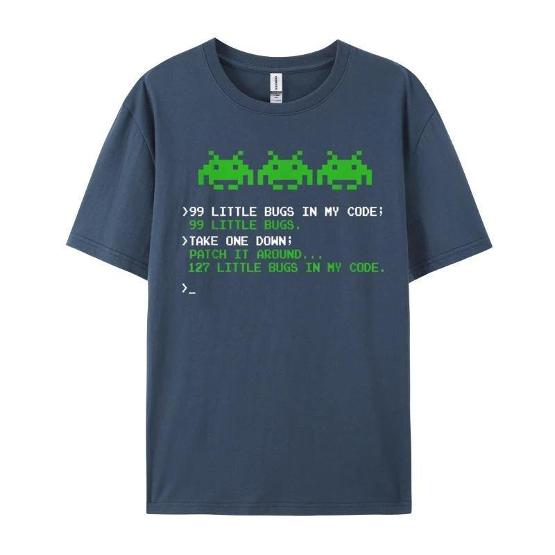 Retro 99 Small Bugs in Code Software Engineer Programmer Normal Design Cotton Men Printed Tshirt Tees Shirts Slim Fit Tshirts S