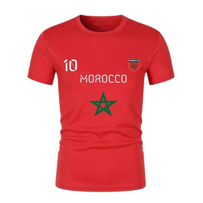Men's Football Kit Style Morocco - Black Jersey and Jogging - Special Summer - - Red