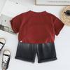 Boys' Set Summer Short Sleeved Printed Letter T-shirt Children's Set Summer T-shirt+shorts Two-piece Set