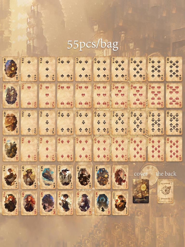 55 Stuks/doos Speelkaart Personages Landschap Punk Thema Serie Kaarten Voor Multiplayer Spel Ontspanning Entertainment Decoratie