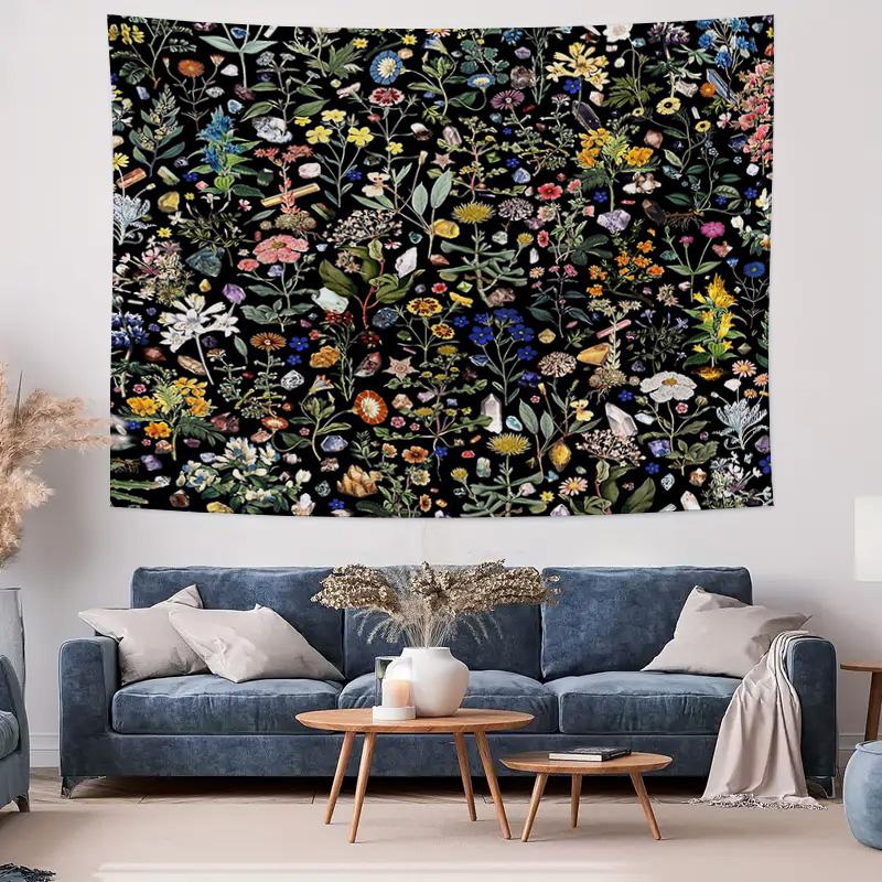 Bohemian Tapestry Wall Hanging Nature Floral Forest Landscape Aesthetic Room Decor Large Wall Art Home Textile Bedroom Living Ro