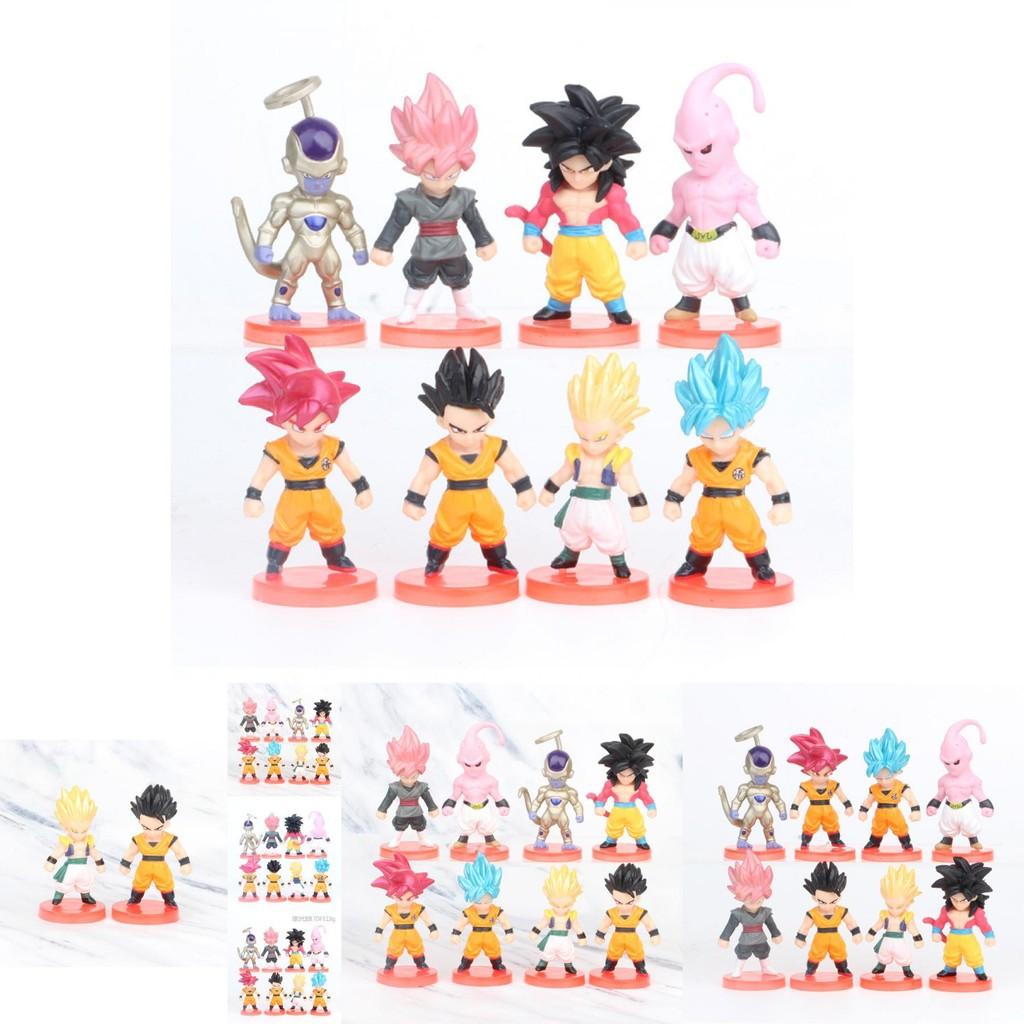 Eye-catching Seven Dragon Ball Pvc Figure Q Version Buu Super Blue Red Black Goku