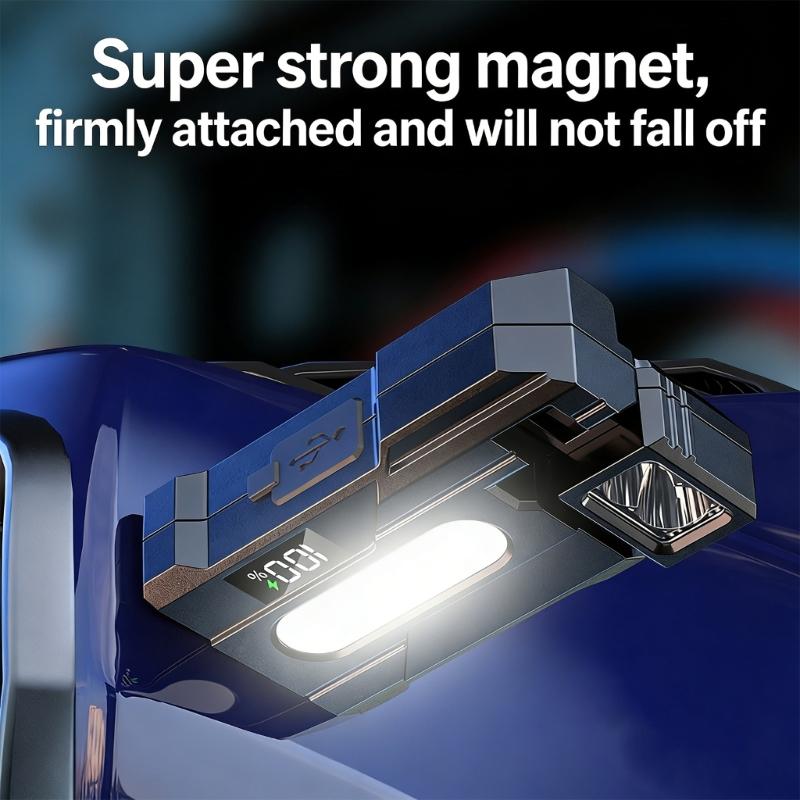 2PCS Magnetic Work Light With Type C Fast Charging IP68 Waterproof Rotatable Head For Technicians Repair And Cave Exploration