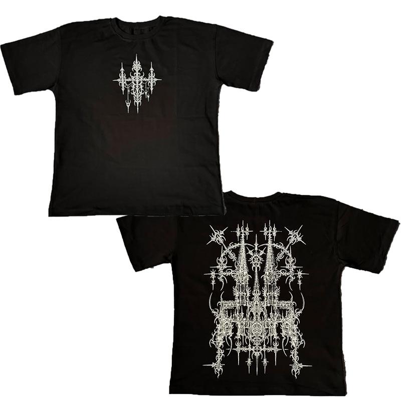 Y2K Dark Retro Skull Print Short Sleeve T-shirt