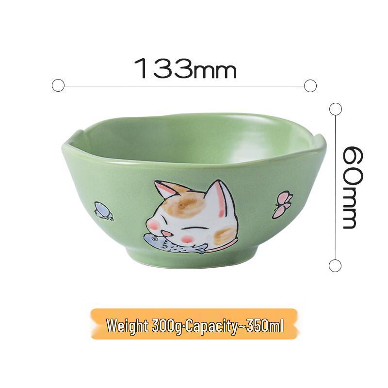 Abay Japanese Hand-painted Ceramic Rice Bowl