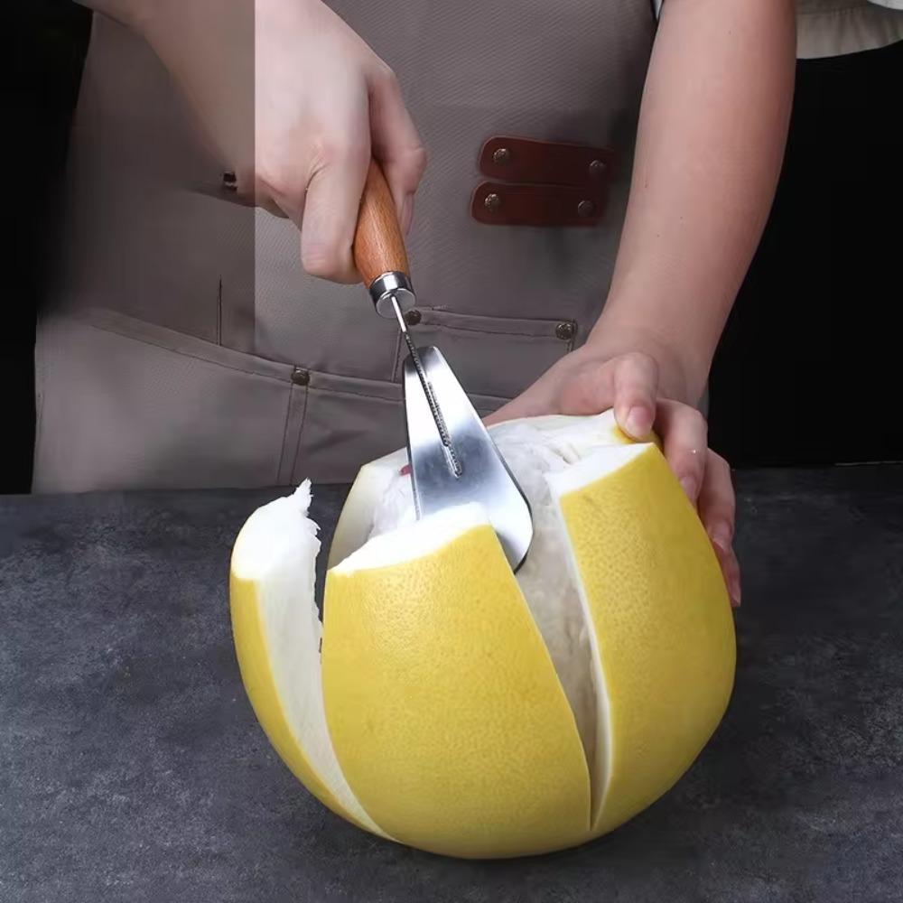 

Удобная ручка для снятия кожуры помело с деревянной ручкой Грейпфрутовый слайсер Грейпфрутовый нож Мандарин