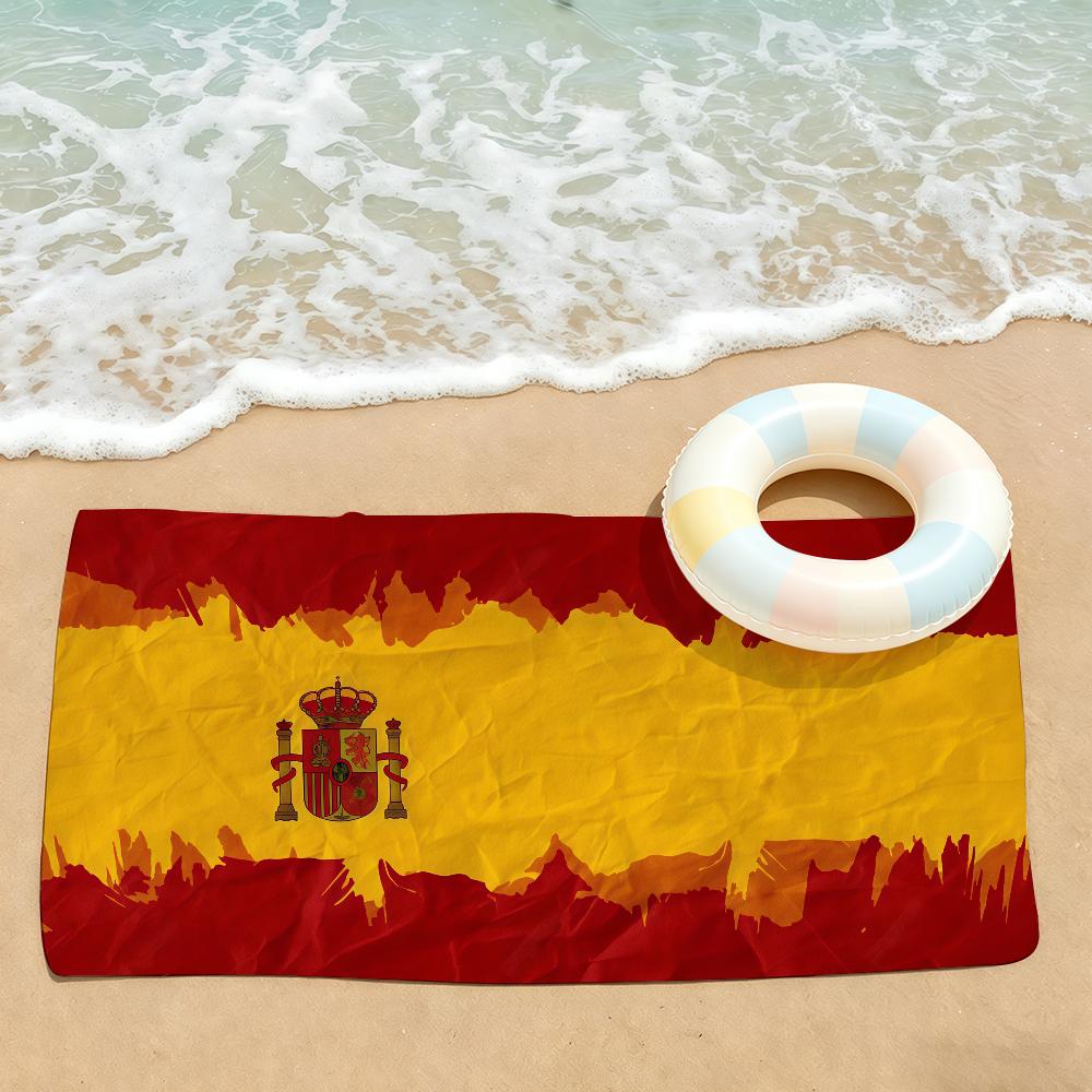 Flag of Espana Spainish Spain Towel Drying Bath Towel Applicable To Light Swimming Camping Yoga Beach Out