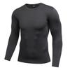 Men's Solid Color Compression Running T-Shirt: Sweat-Wicking, Quick-Dry, Long Sleeve, Elastic Fitness Sportswear
