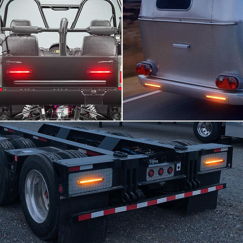 30Led Brake Tail Light Turn Signal Light DRL Red Yellow Flowing Stop Flash Lamp For Car Motorcycle Truck Trailer ATV SUV 12V 24V