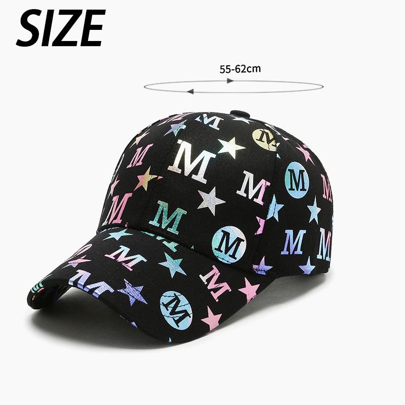 Hat Female Letter M Colorful Duck Tongue Hat Versatile Couple Baseball Hat Sunscreen Hat