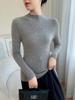 Women's Slim-Fit Cashmere Knit Top - Fashionable Half-High Neck, Casual Versatile Sweater