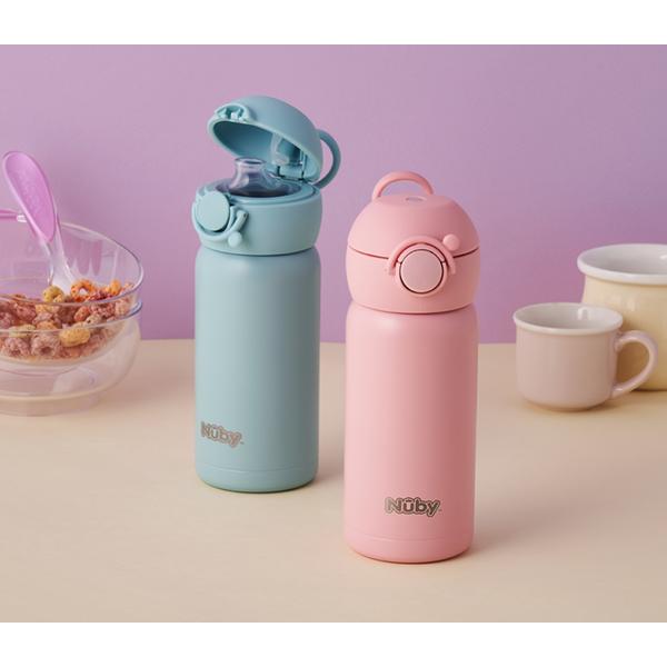Nubi Stainless Steel One-touch Water Bottle 2, Rosy Pink, 1 Unit, 300ml