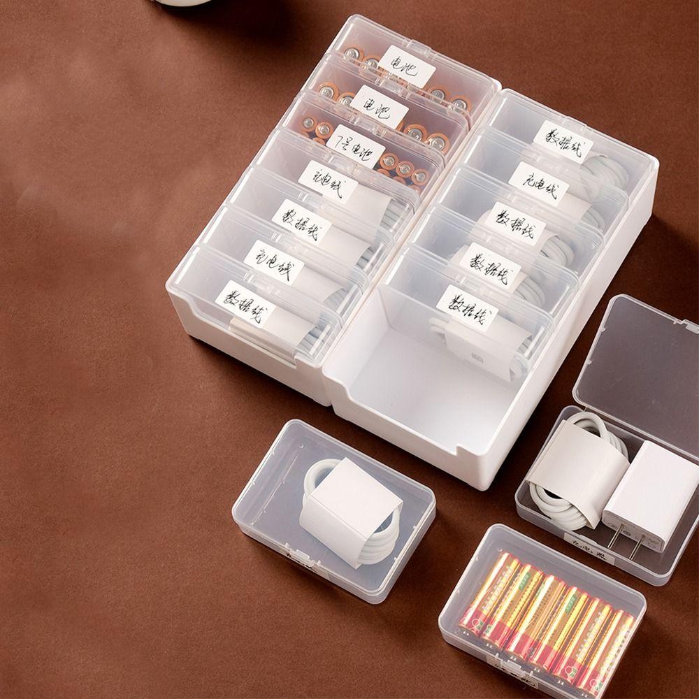 Clear Data Cable Storage Box Durable Messy-Free Cable Organizer Box Reusable Plastic Desktop Cable Organizer Home Use
