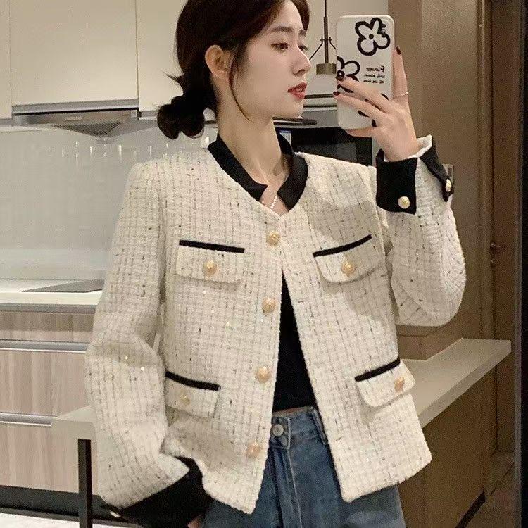 2025 French Chic Women's Spring-Autumn Jacket - High-End, Elegant Style In Petite and Large Sizes