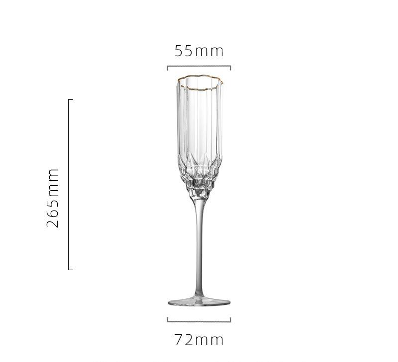 1PC Gold Diamond Red Wine Glass European Light Luxury Crystal Glass Household Tall Champagne Cup Whiskey Foreign Wine