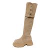 Fashion Over The Knee Boots for Women Fad Mid Heels Platform Shoes Designer Suede 2025 Winter New Elegant Long Boots Party Pumps Zapatos