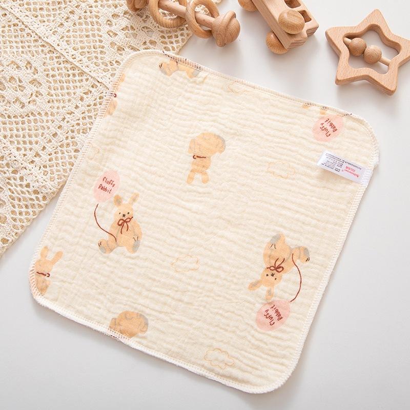 Six-Layer Saliva Towel, Water-Absorbing Soft Square Towel, Children'S Zou Cloth Small Towel, Pleated Printed Handkerchief, Gauze, Hand Towel