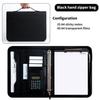 A4 Leather Manager Portfolio with Calculator - Portable, Multifunctional Zipper Folder for Customer Meetings and Room Transactions