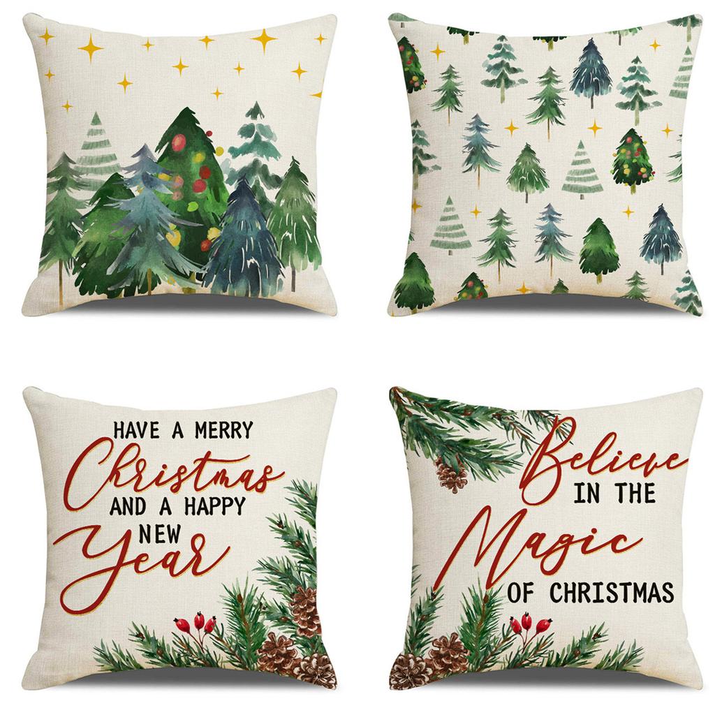 Popular Christmas Pillowcases for Holidays Santa Claus Linen Home Decoration Pillowcases