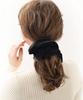 VINGTAINE Square Velvet Shiny Hair Adds and Casual Hair Accessory Scrunchie, Classic, Elegant, Scrunchie, Volume, Simple, Style, HS-165-BLACK