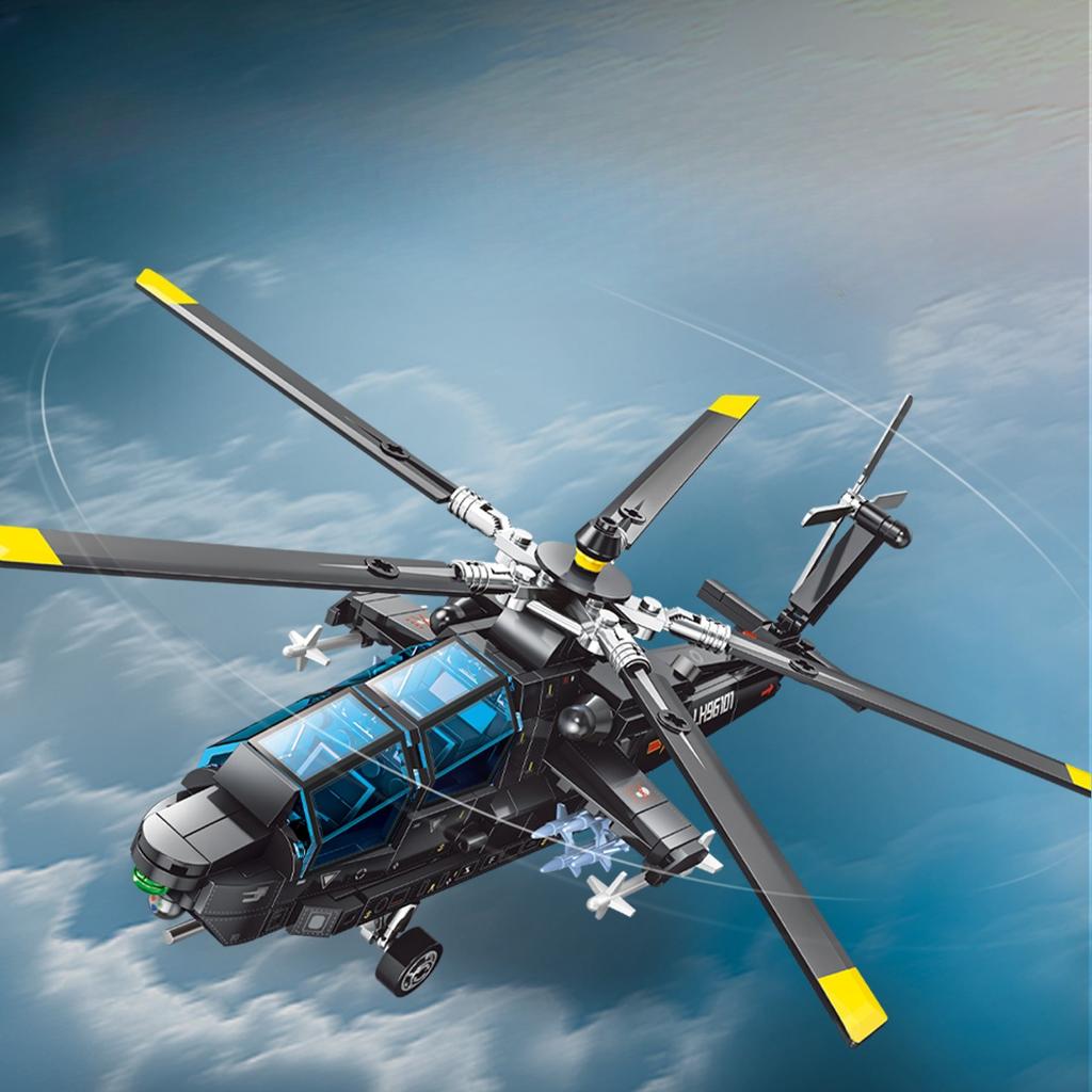 370 PEZZI Serie Militare Elicottero Armato Elicottero Z-21 Blocchi da Costruzione Assemblabili Giocattolo per Bambini SENZA SCATOLA