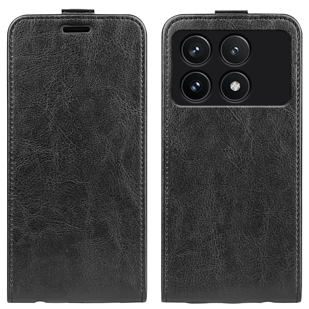 For Xiaomi Poco F6 Pro 5G/Redmi K70 5G/K70 Pro 5G Leather Cover Vertical Flip Crazy Horse Texture Phone Case