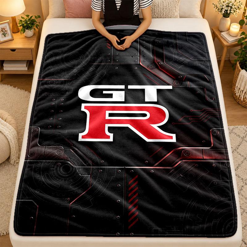 Flannel BlanketNissan GT-R Warm Soft Throw Blanket for Indoor Sofa Bed Living Room Use