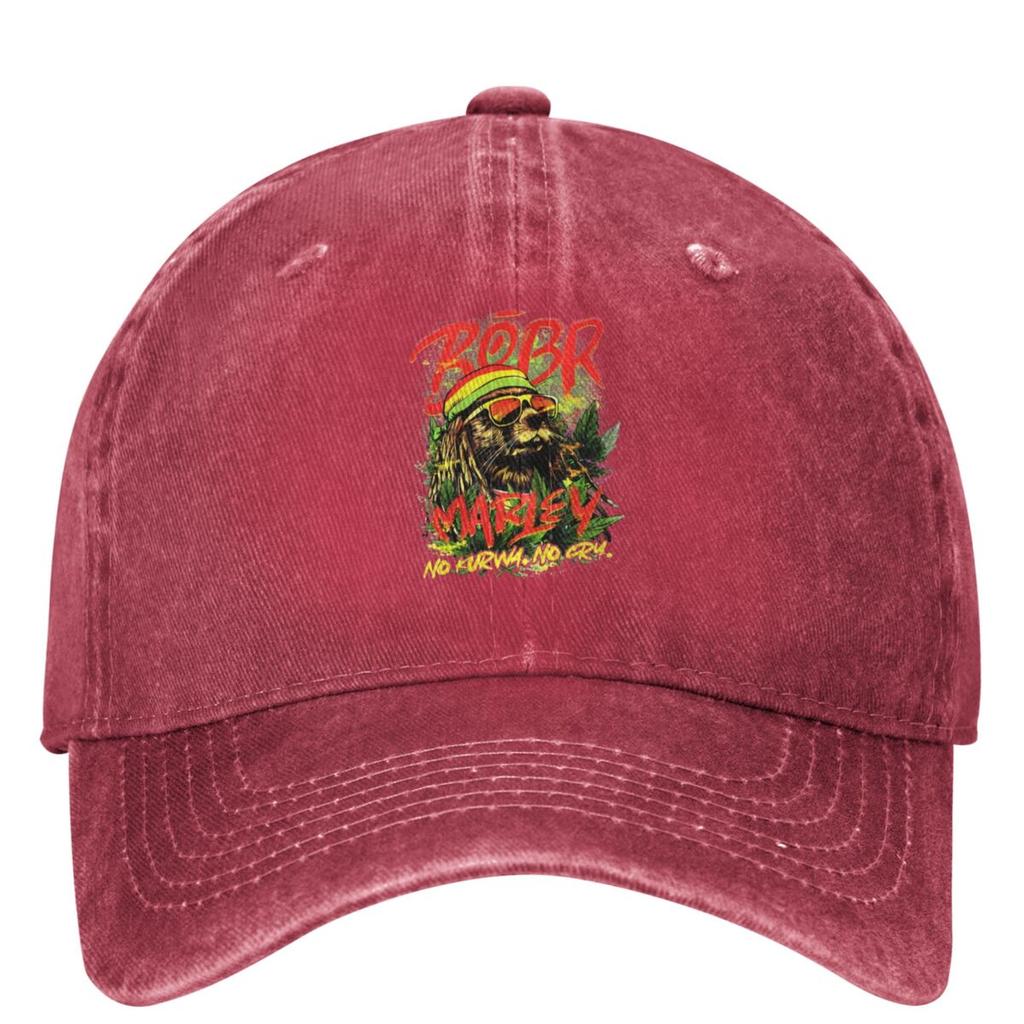 Bobr Marley No Kurwa No Cry Kurwa Bober Beaver Boberek Baseball Cap Street Hip Hop Hats Unisex Hippie Sun-Proof Baseball Caps