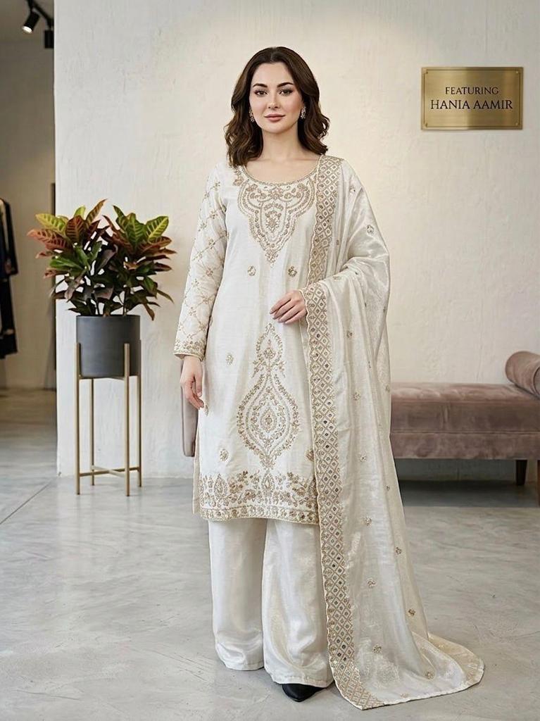 Ensemble Salwar Kameez Palazzo Dupatta Bollywood pour Femme Designer Indien Ethnique Fantaisie Soie Salwar Suit