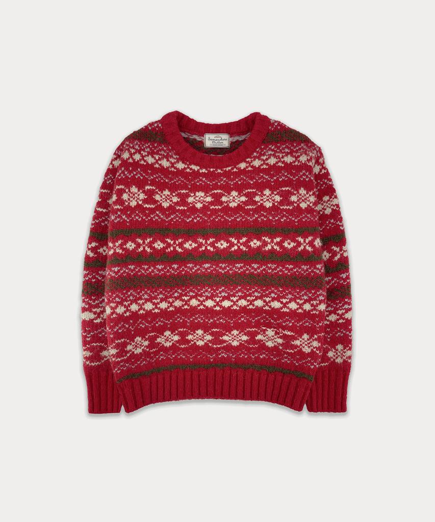 Sseomweeobeoteo Merry Alpaca Nordic Knit - Red