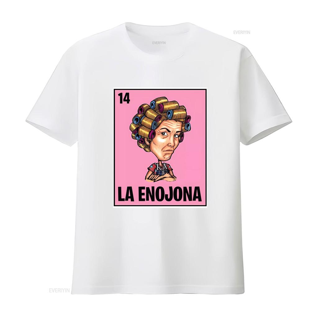 La Enojona Dona Florinda Chilindrina Chavodel8 Funny Mexican Loteria T Shirt Vintage Washed Breathable Designer Clothes Graphic