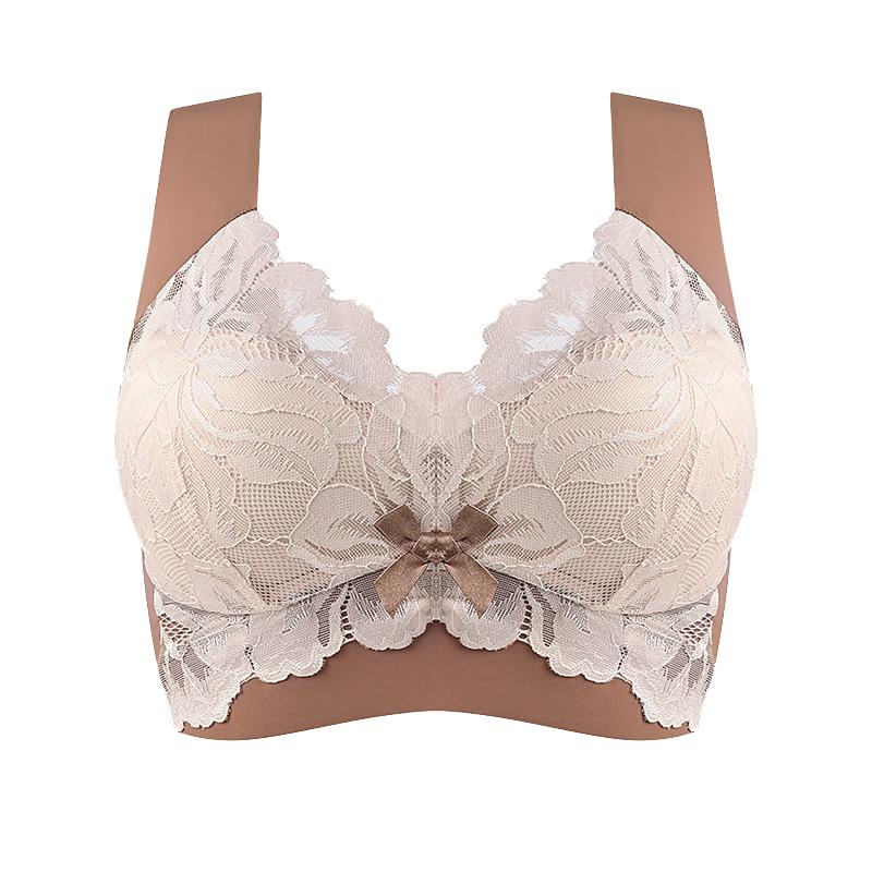 Plus Size Lace Bra for Women Plus Up Bras Seamless Wireless Bralette Comfort Thin Cup Brassiere Sexy Ladies Lingrie