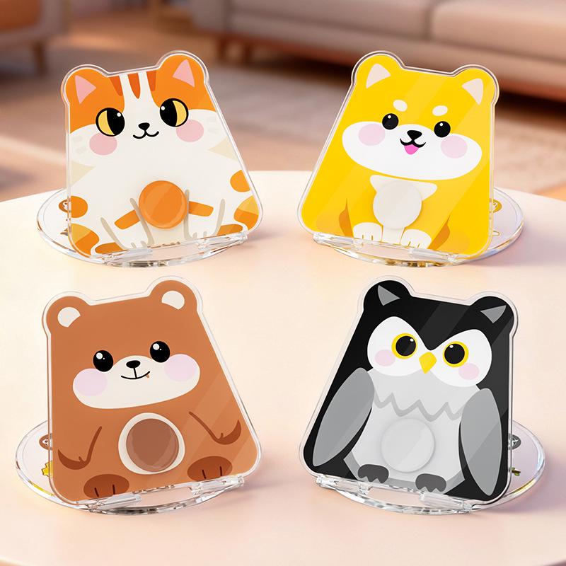 Cartoon Animal Acrylic Rotating Phone & Tablet Stand: Multi-functional, Portable & Desktop-Friendly