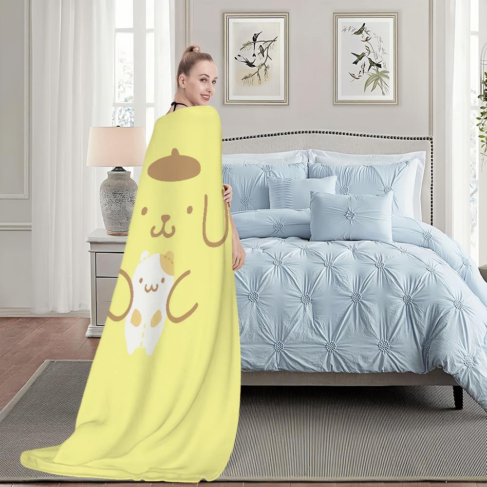P-PomPom Purin Niedliche Cartoon-Decke für Weiche Überwurfdecke für Picknick Bett Sofa Zuhause Schlafzimmer Gemütlich Warm Bequem